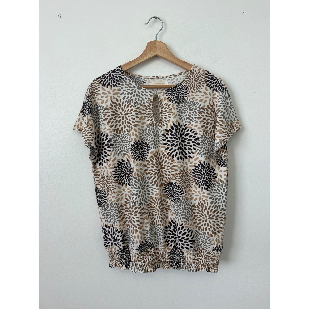 Delilah & Co Short Sleeve Blouse – Brown & Neutral – Women's Medium – NWOT
